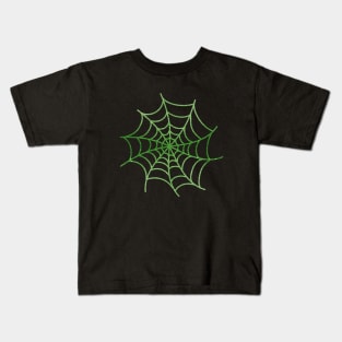 Green Glittery Spider's Web Kids T-Shirt